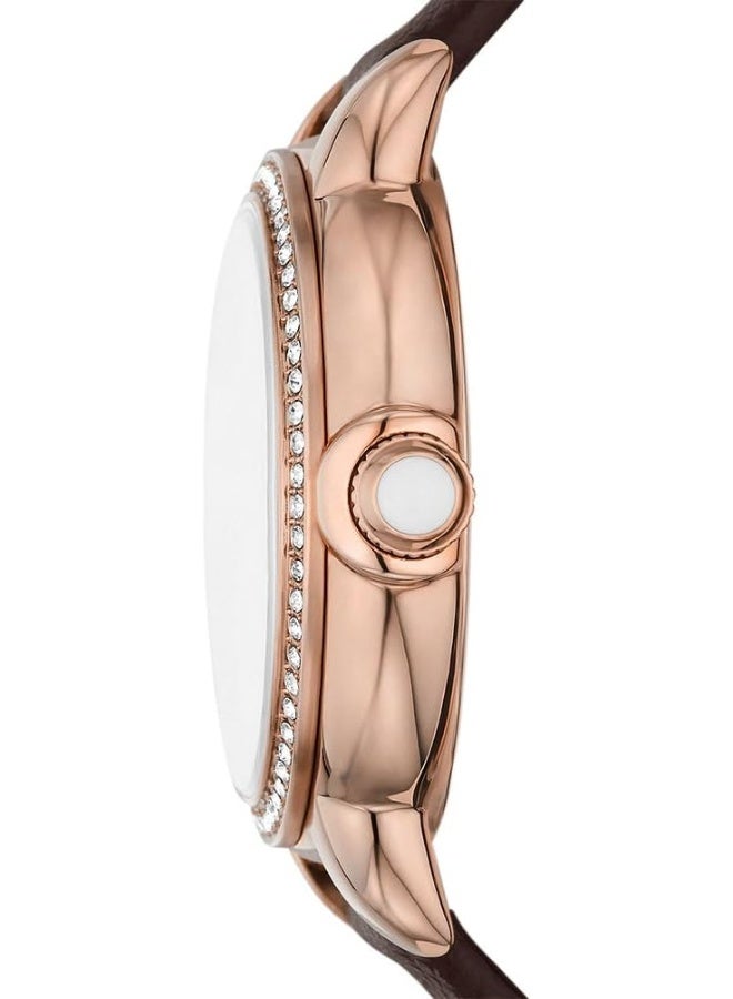 EMPORIO ARMANI Women Analog Quartz Watch with Pro-Planet Leather Strap AR11568 - Image 4